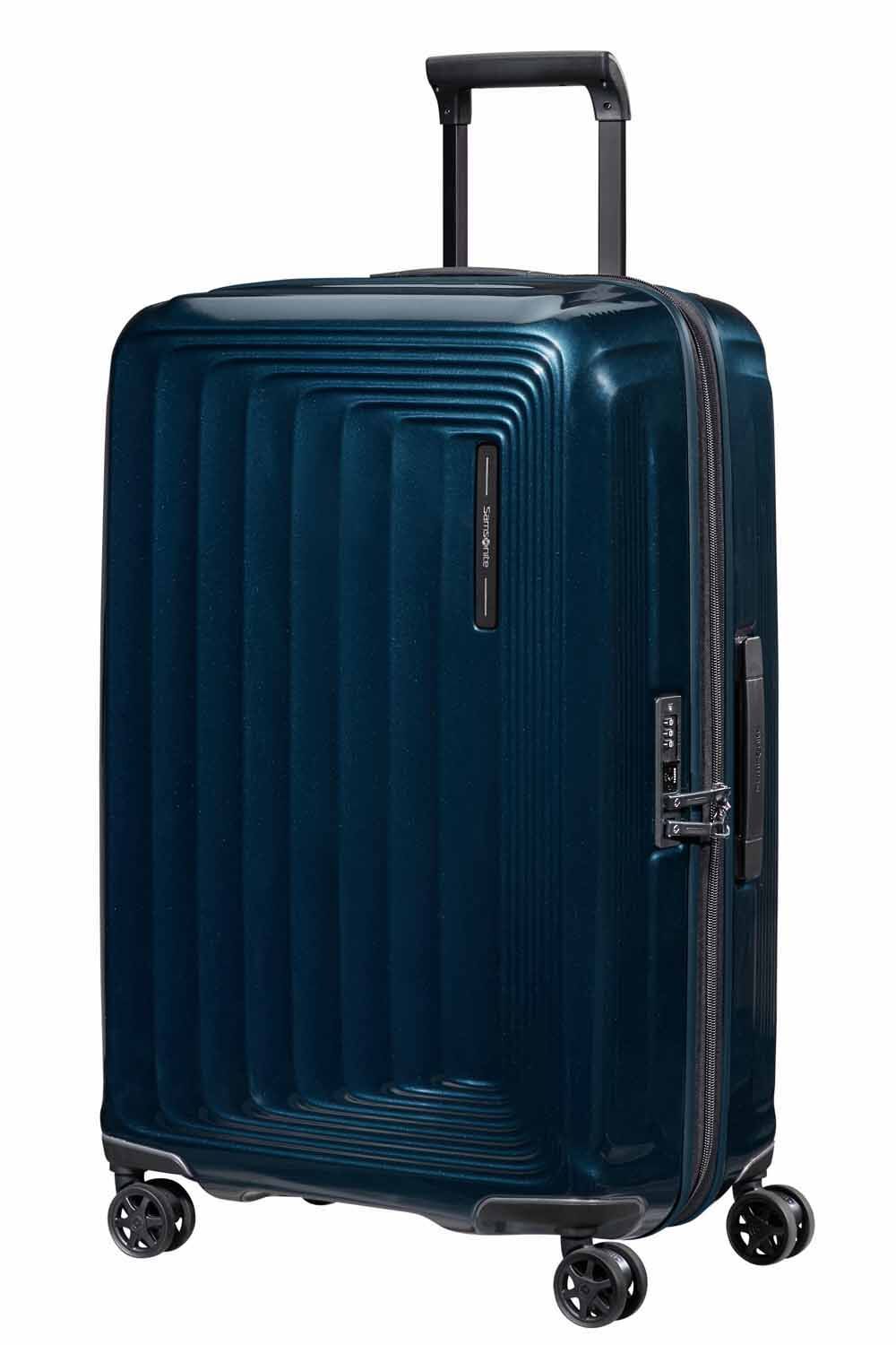 Samsonite Nuon Trolley mit 4 Rollen erweiterbar 69cm + GRATIS HOTELGUTSCHEIN Metallic Dark Blue