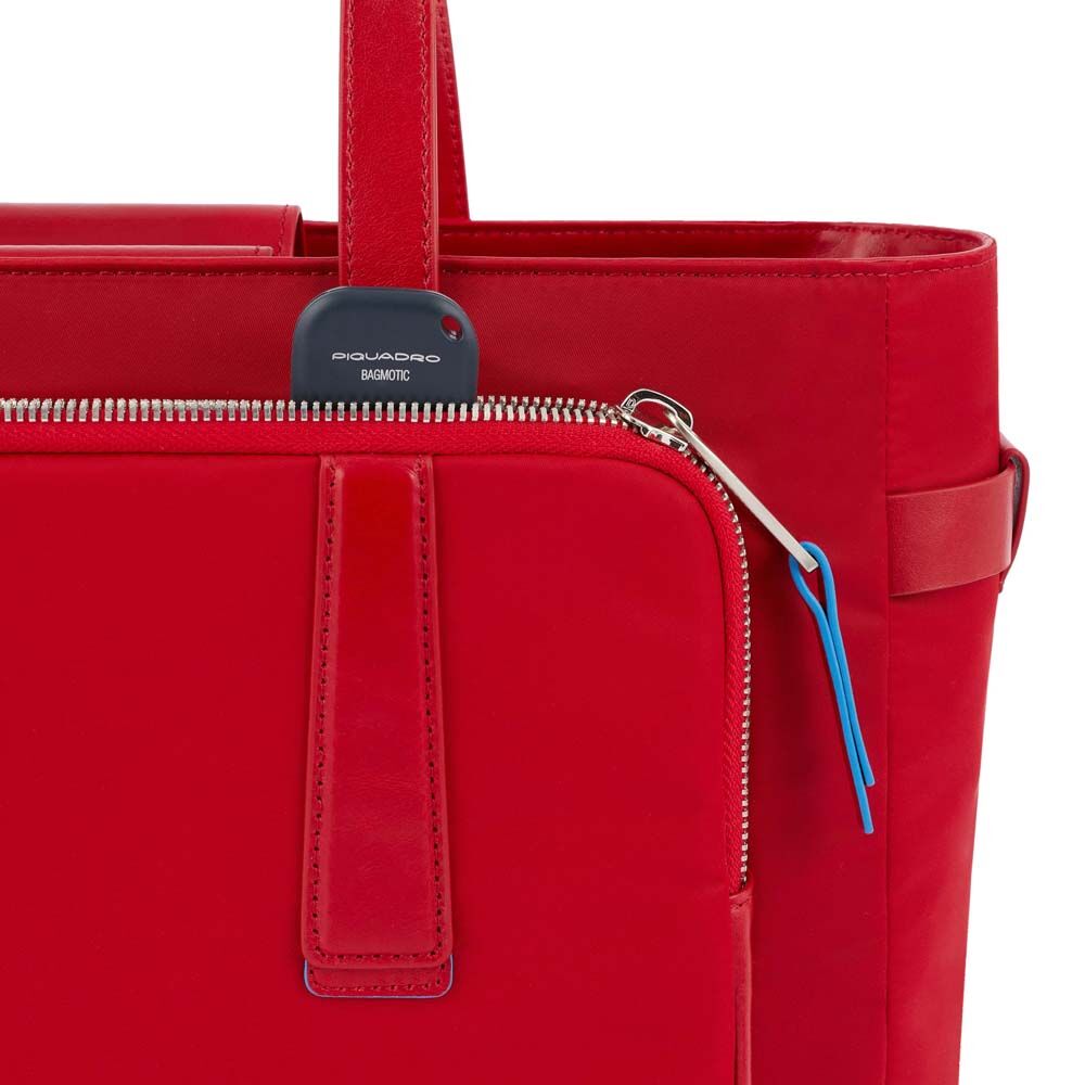 Piquadro PQ-RY Große Damenlaptoptasche 14" aus rezykliertem Stoff Rot