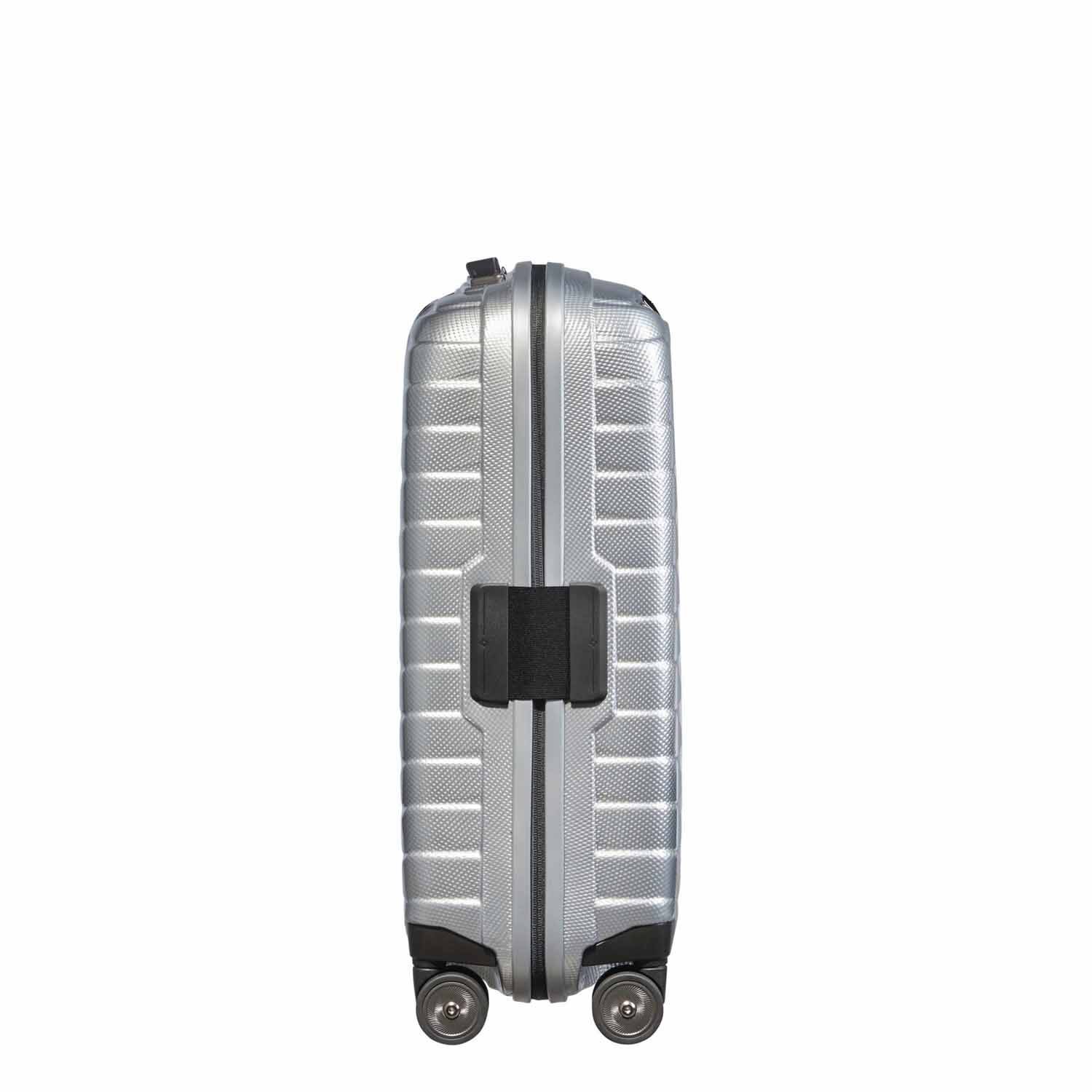 Samsonite Proxis Trolley mit 4 Rollen erweiterbar 55cm (20/23cm) + GRATIS HOTELGUTSCHEIN Silber