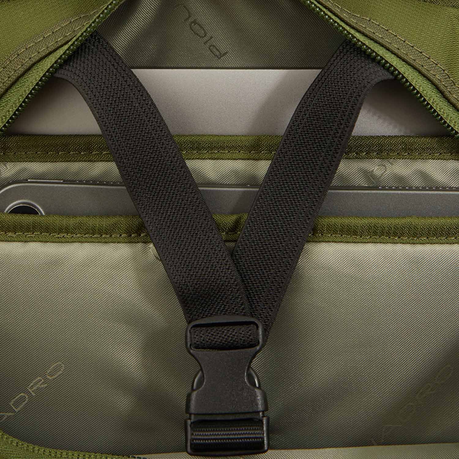 Piquadro Arne Bike Rolltop-Rucksack 15,6" Laptopfach und mit LED-Licht Rost