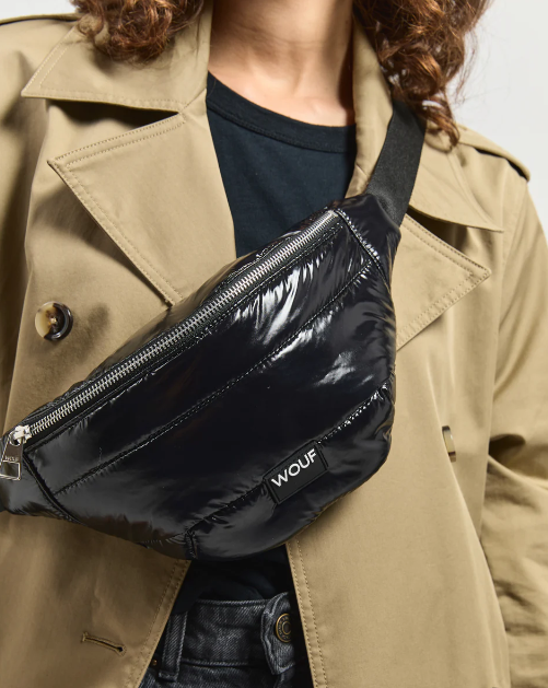 Wouf Quilted Collection Waist Bag Glossy black