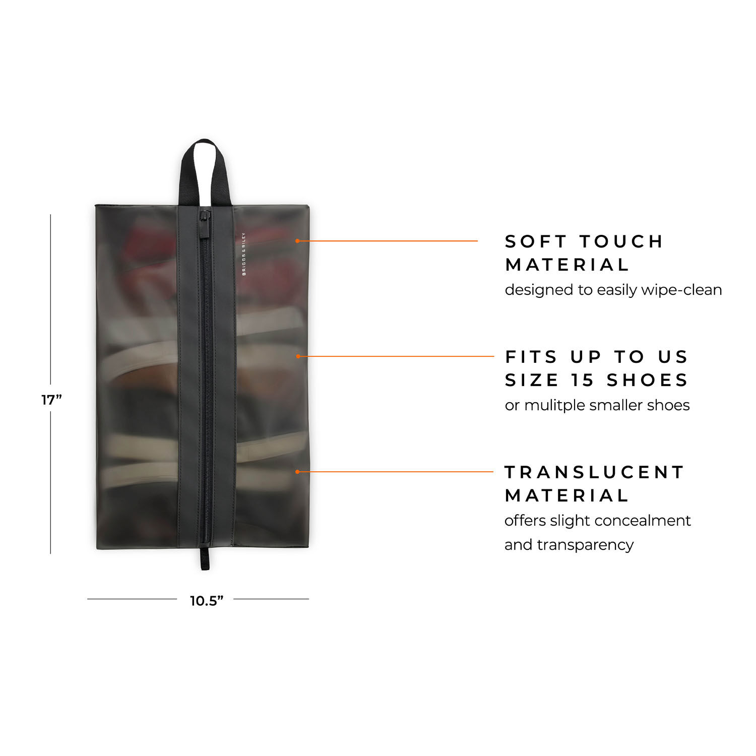 Briggs & Riley Travel Essentials Translucent Shoe Pouch Black Briggs & Riley Travel Essentials Translucent Shoe Pouch Black