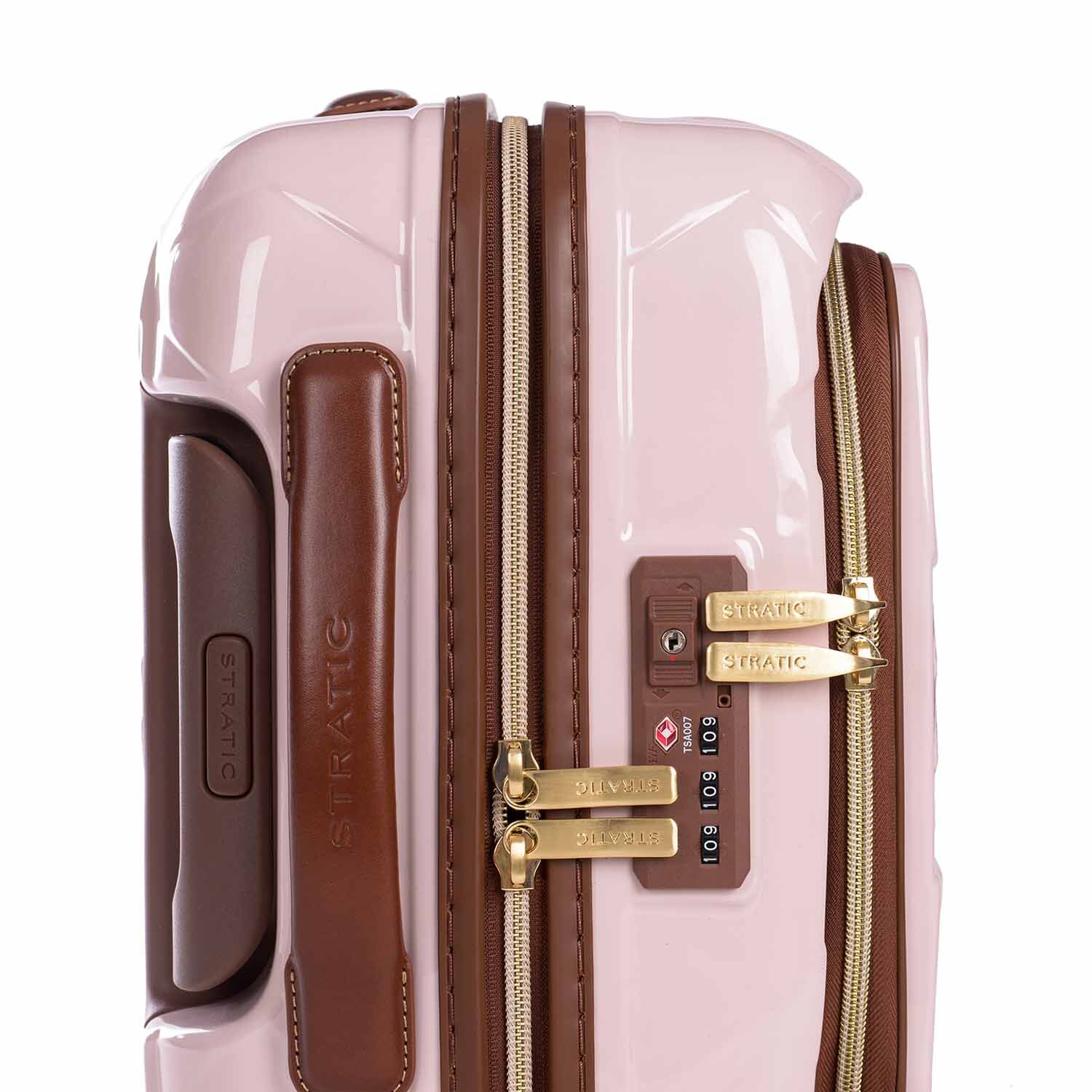 Stratic Leather & More Trolley S mit Vortasche, 4-Rollen Rose