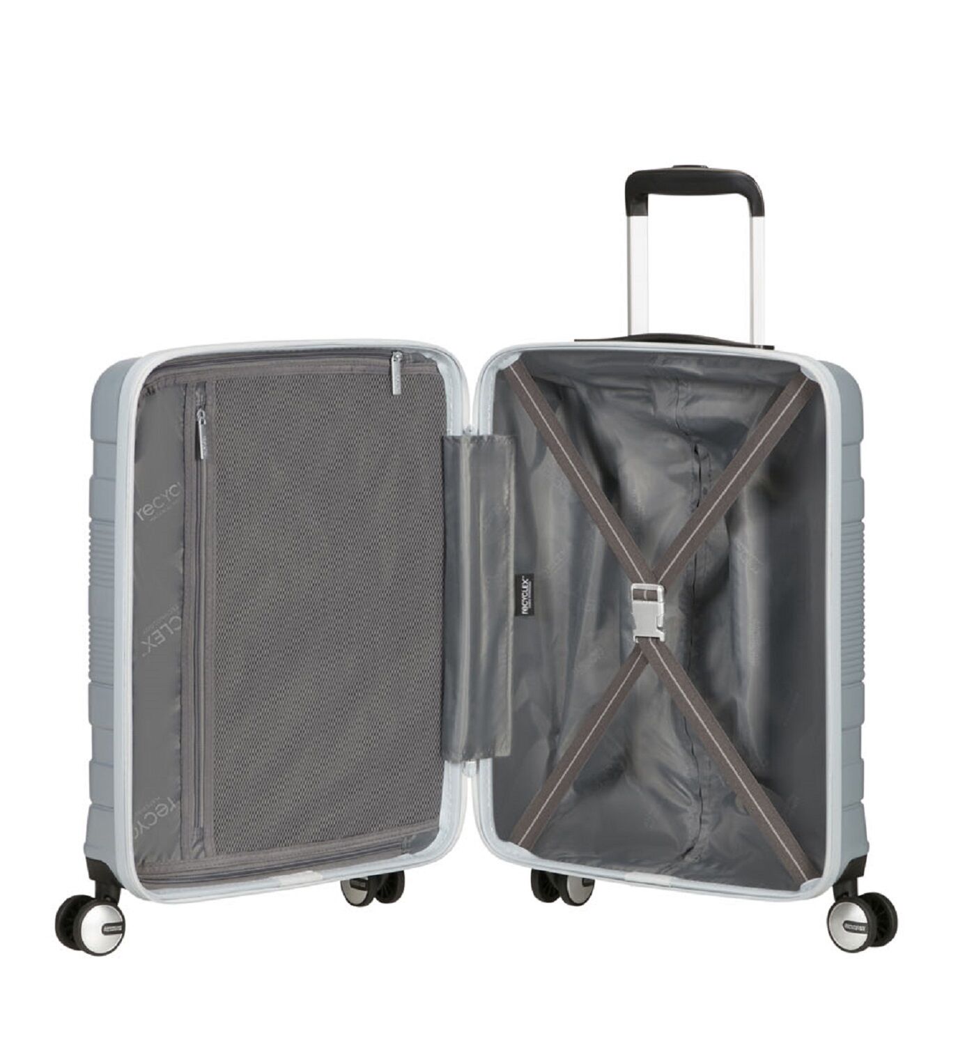 American Tourister Funstripe Handgepäck Trolley 55cm mit 4 Rollen Silver