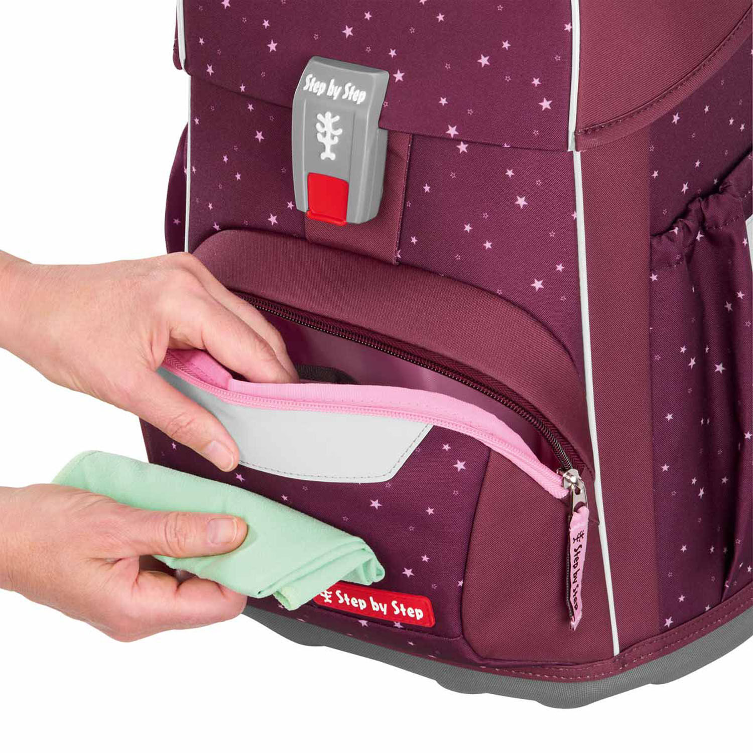 Step by Step BASIS Schulranzen 4-teiliges Set Berry Stars