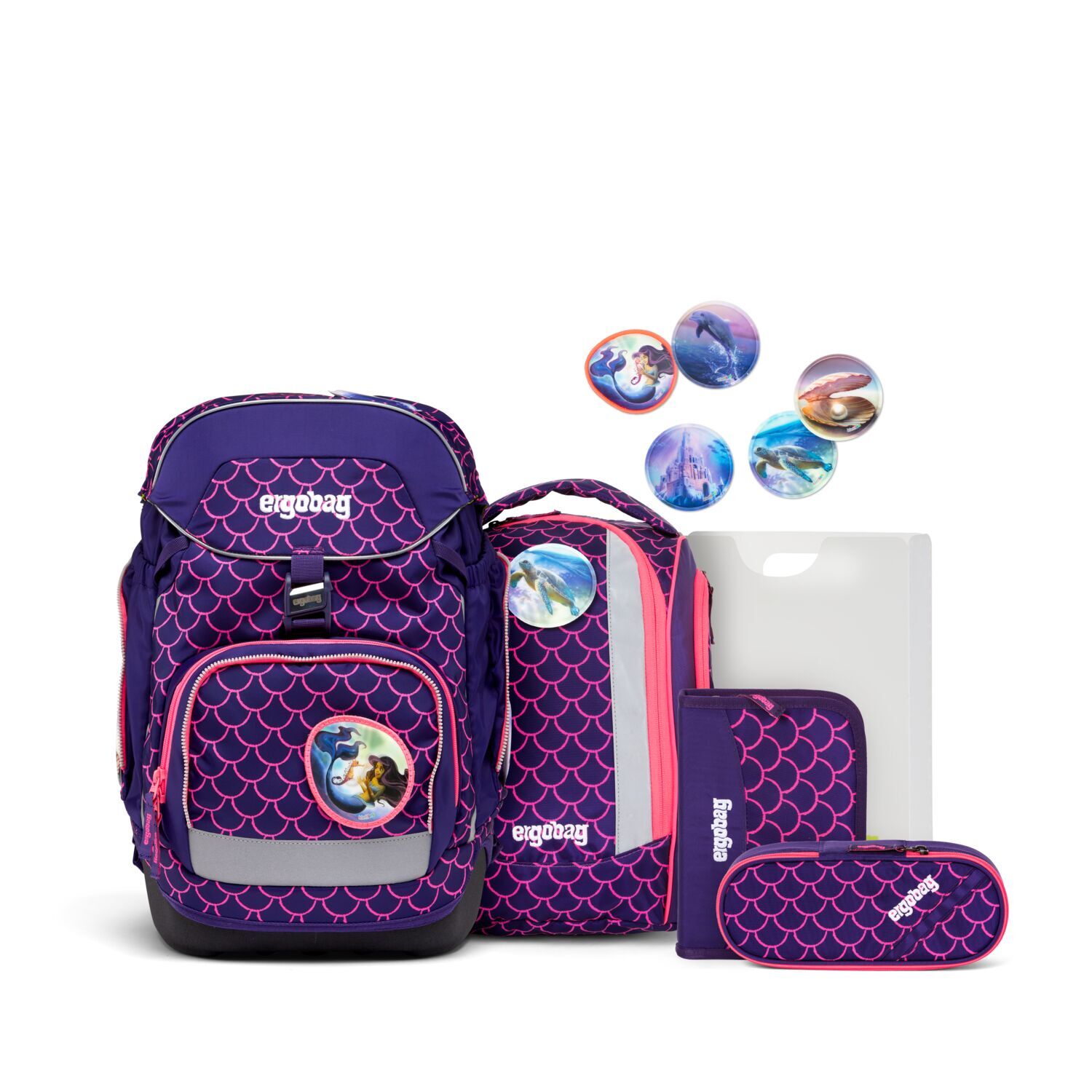 ergobag pack LUMI Edition 2023 Schulrucksack-Set, 6-tlg. PerlentauchBär