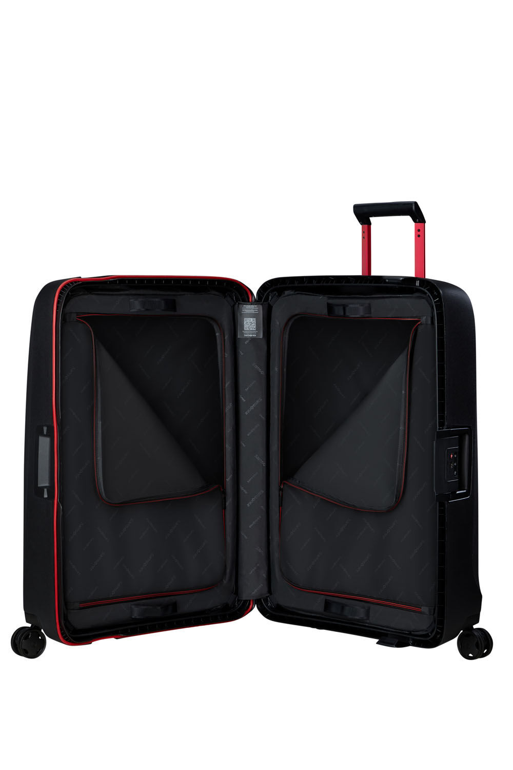 Samsonite Essens Trolley mit 4 Rollen 75cm + GRATIS HOTELGUTSCHEIN Charcoal/Red