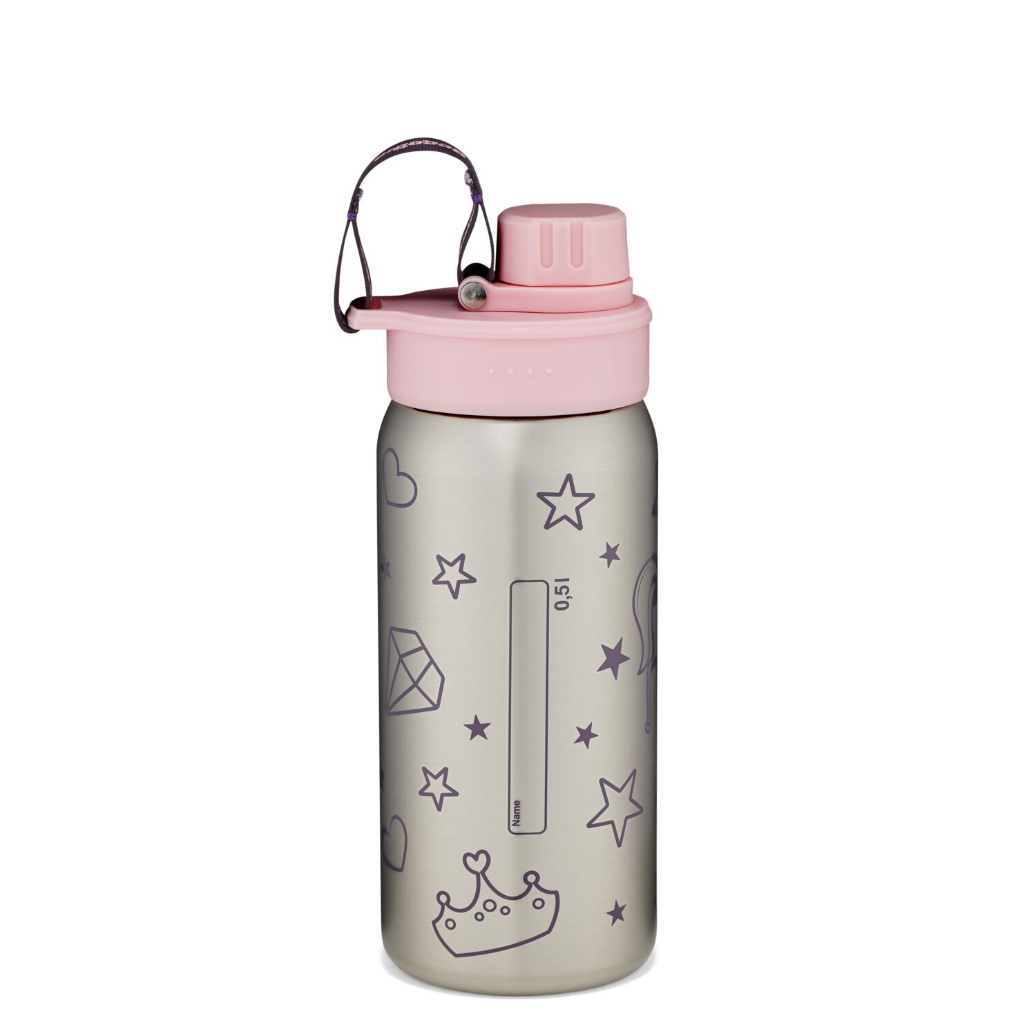 ergobag Schulzubehör Edelstahl Trinkflasche 500ml -2024 Rosa