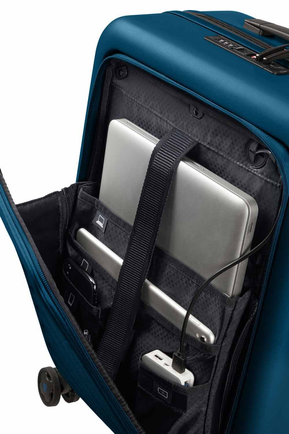 Samsonite Stackd Trolley mit Vortasche, 4 Rollen & erweiterbar + GRATIS HOTELGUTSCHEIN Navy