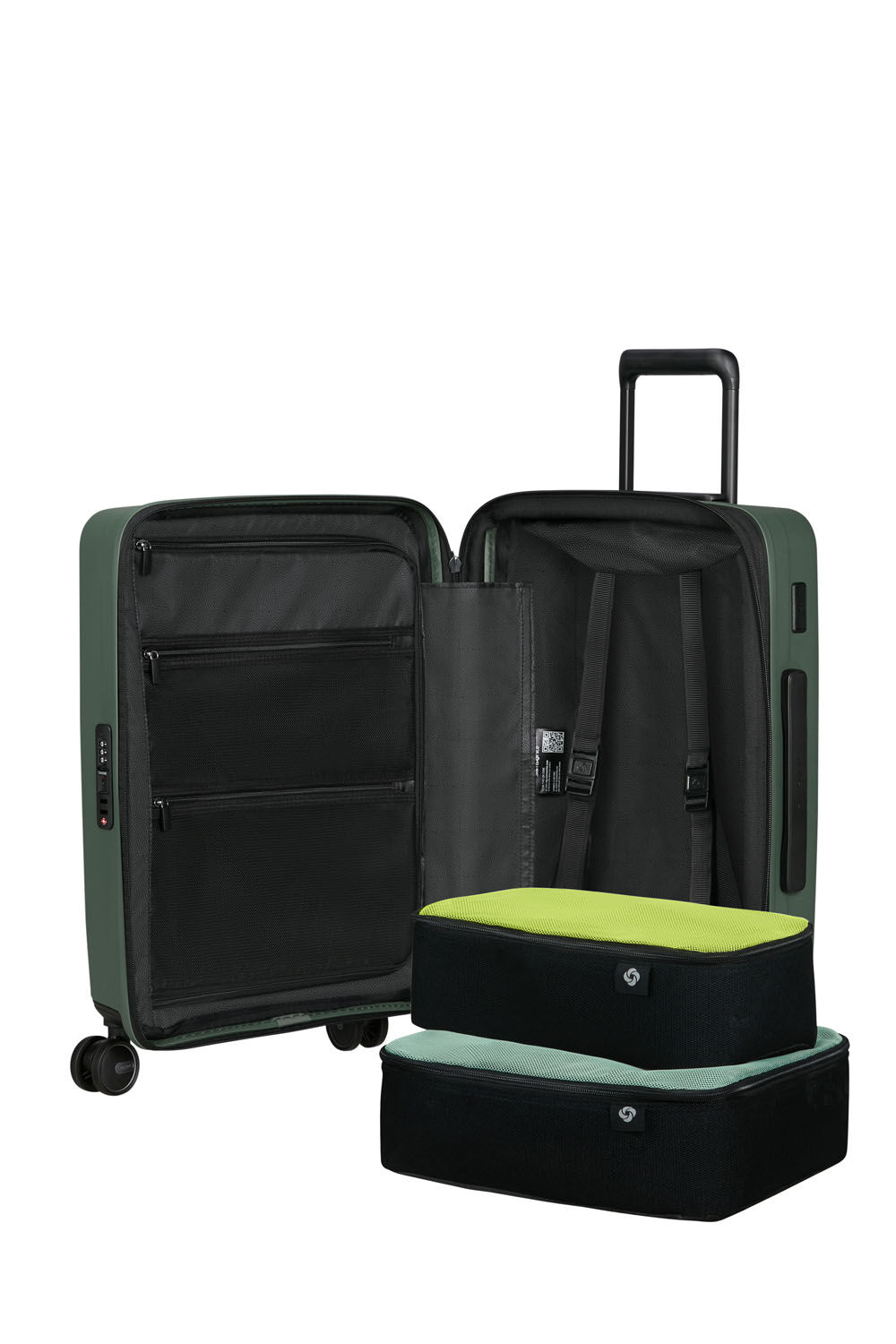 Samsonite Restackd EASY ACCESS Trolley mit 4 Rollen erweiterbar 55cm + GRATIS HOTELGUTSCHEIN Sage Samsonite Restackd EASY ACCESS Trolley mit 4 Rollen erweiterbar 55cm + GRATIS HOTELGUTSCHEIN Sage