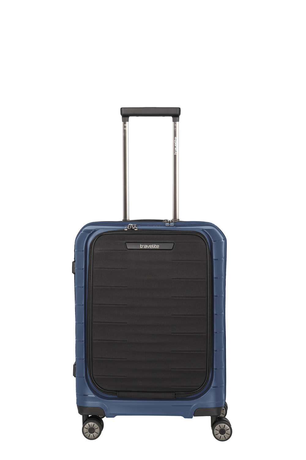 Travelite Mooby Trolley S mit Vortasche, 4-Rollen Marine