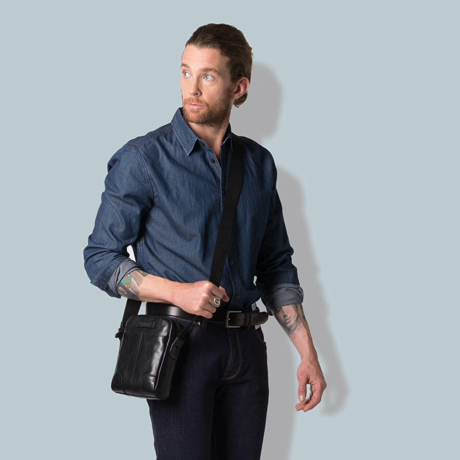 The Bridge Vespucci Herrentasche -05360001 Schwarz/Ruthenium