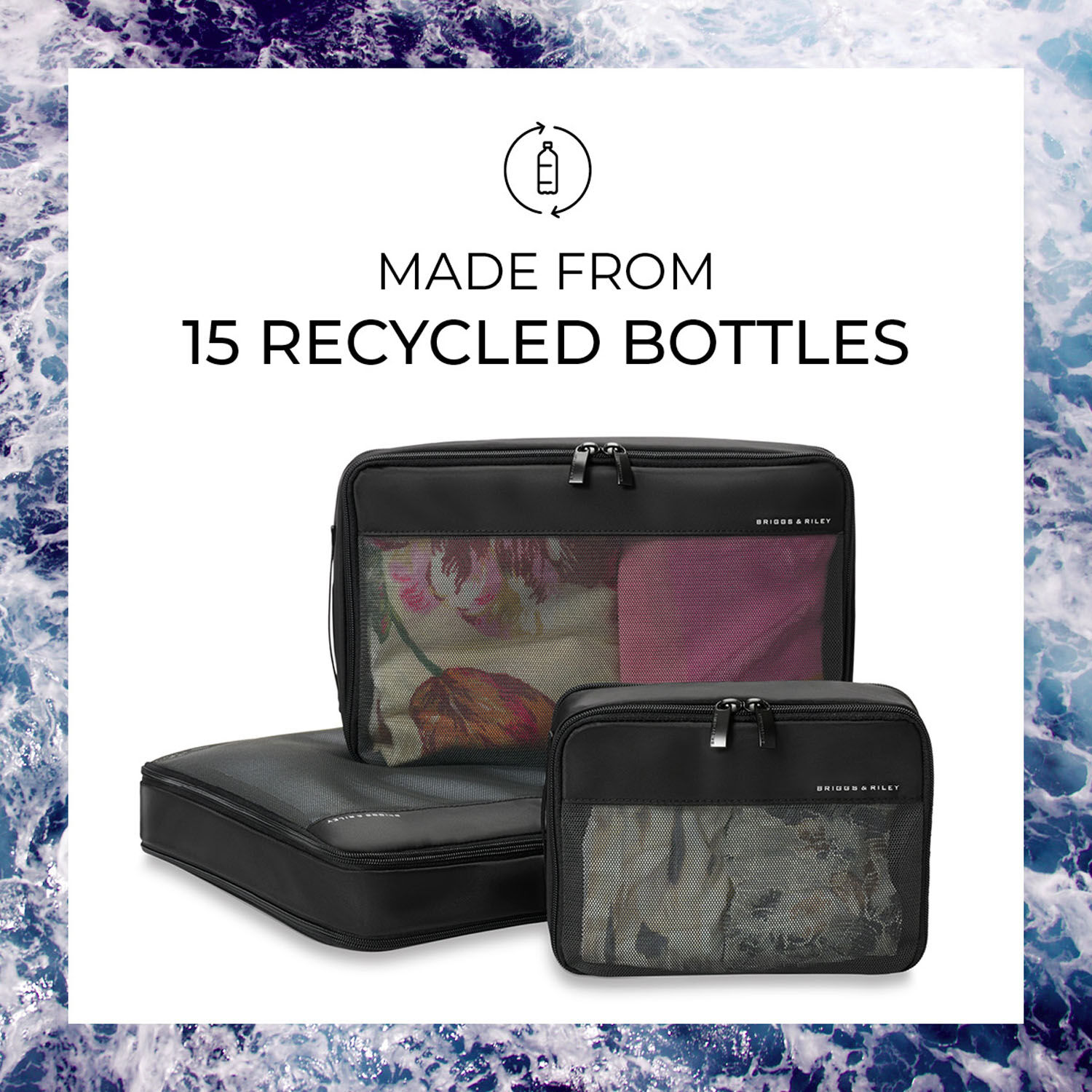 Briggs & Riley Travel Essentials Check In Packing Cube 3-teilige Set Plum