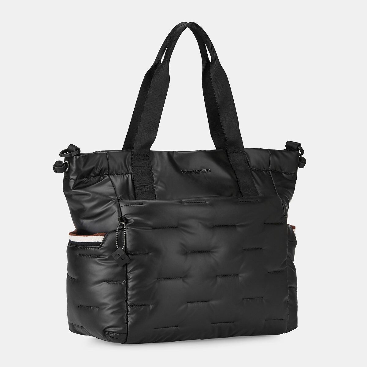 Hedgren Cocoon PUFFER Totebag Black-Würfel-Anhänger