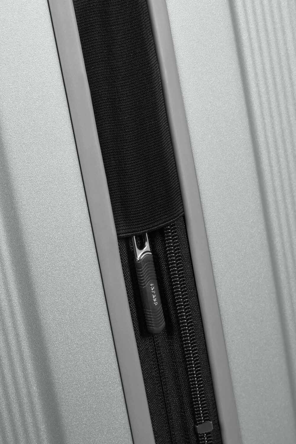 Samsonite Nuon Trolley mit 4 Rollen erweiterbar 75cm + GRATIS HOTELGUTSCHEIN Matt Silver