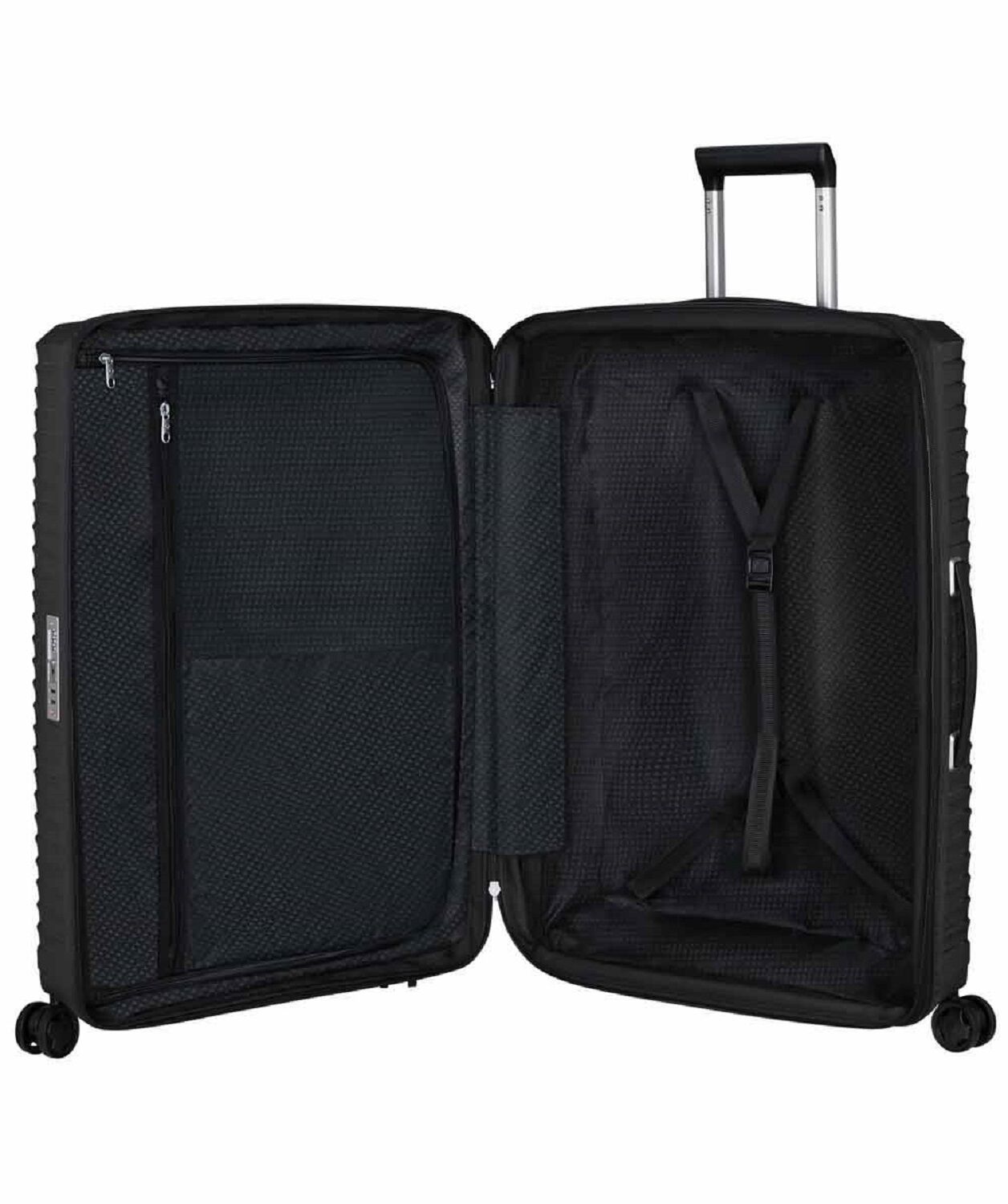 Samsonite Upscape Trolley mit 4 Rollen erweiterbar 75cm + GRATIS HOTELGUTSCHEIN Schwarz
