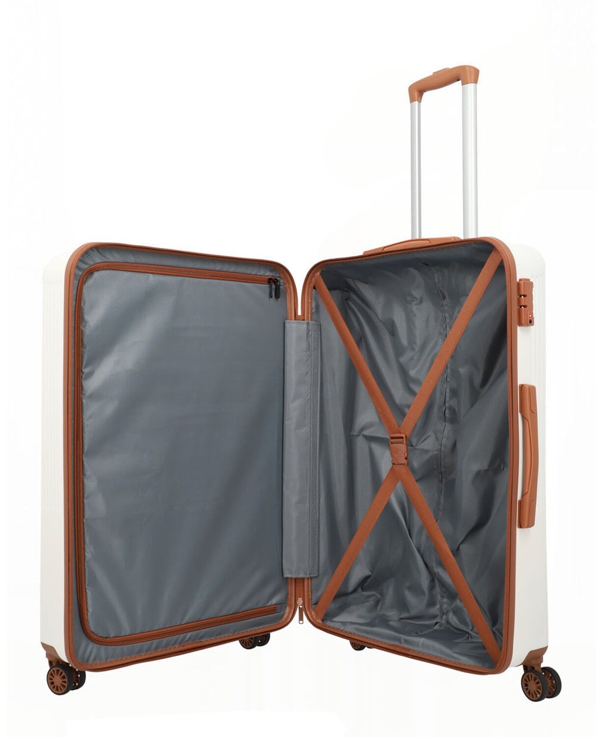 Travelite BALI Trolley L 4-Rollen Weiss/cognac