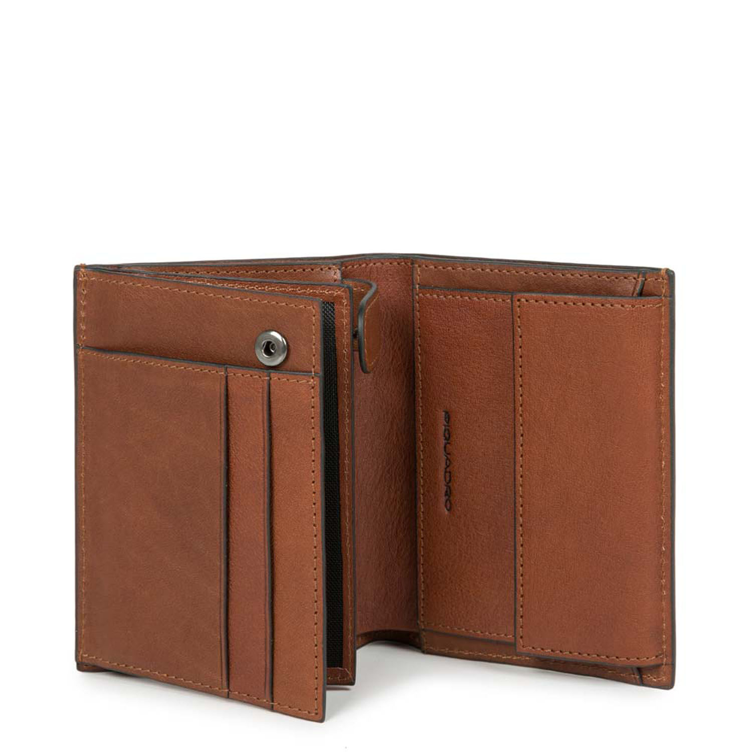 Piquadro Black Square Hochformatbörse mit Hartgeldfach + RFID