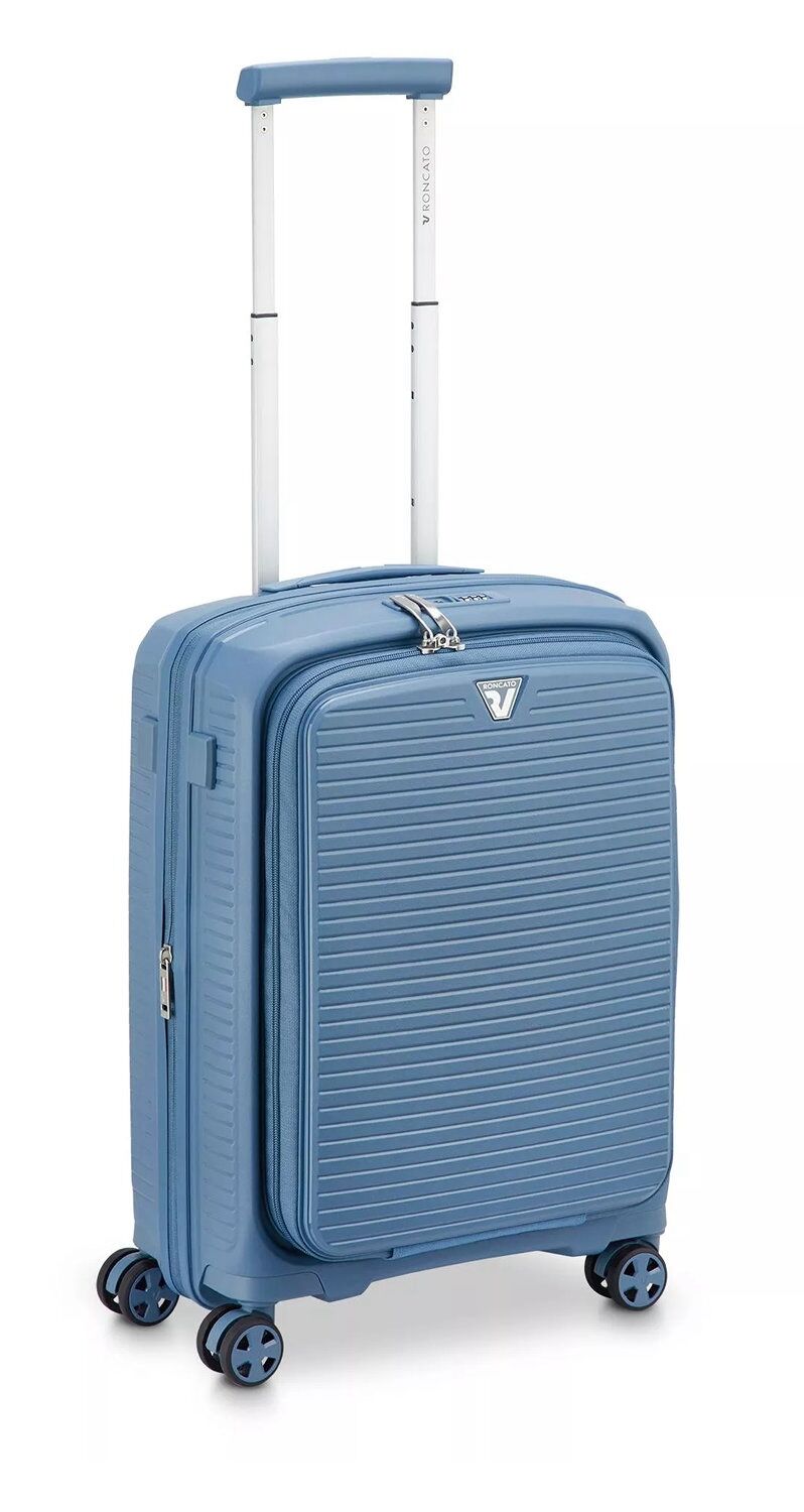 Roncato ARCADE DLX Trolley S (55cm) Erweiterbar mit Vortasche Avio Blau