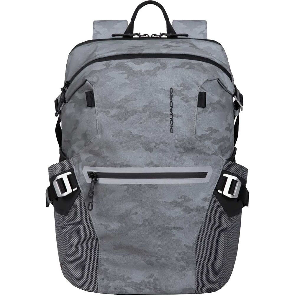 Piquadro PQ-Modular Laptoprucksack 15,6" aus rezykliertem antiviralen-Stoff und Diebstahlsicherung
