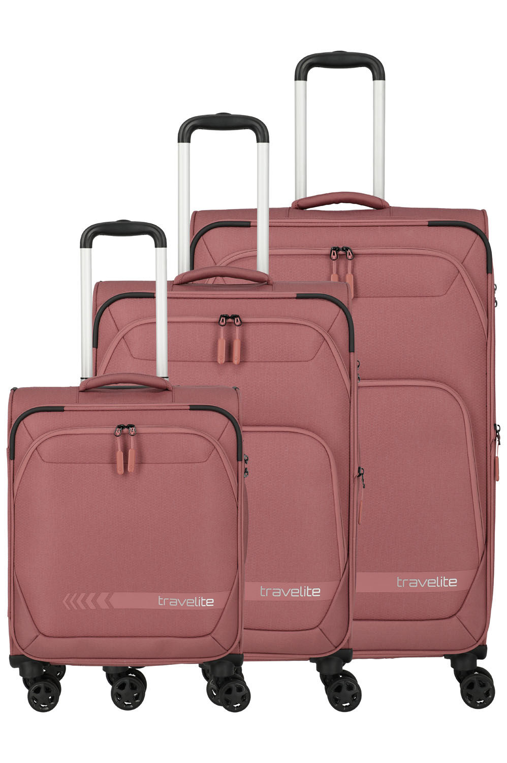 Travelite Kick Off 3-tlg. 4w Koffer-Set, Blush