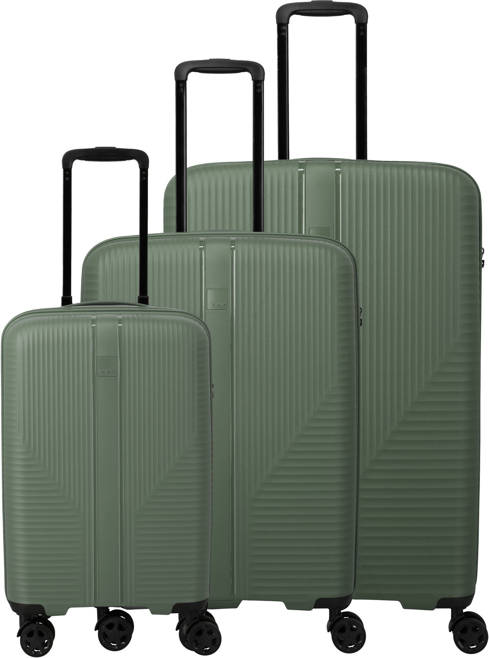Travelite AIR STRIPE 3-tlg. Kofferset L / M erw. / S (Slim) Green