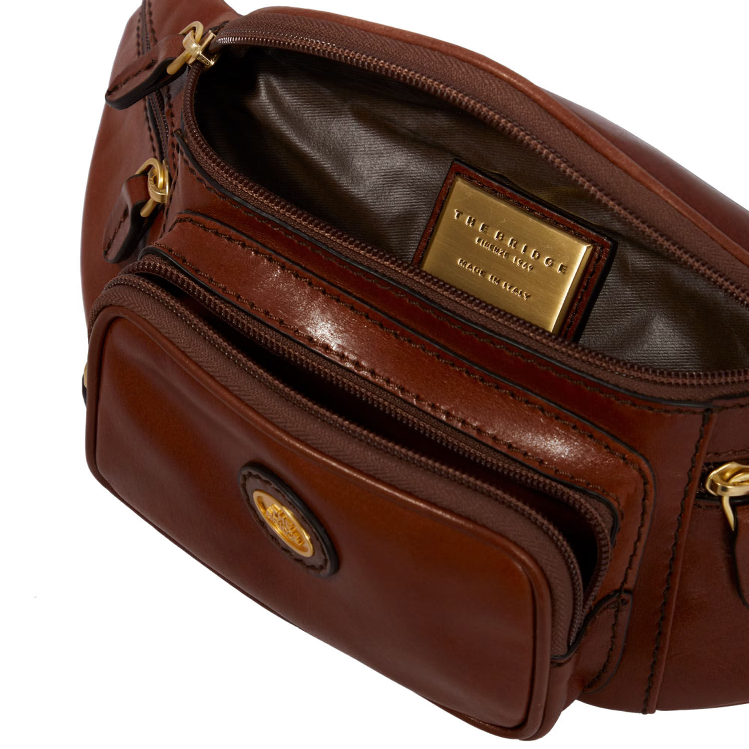 The Bridge Story Viaggio Leder-Gürteltasche Braun/Gold