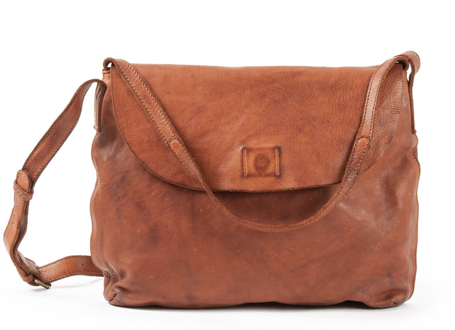 Harolds Submarine Schultertasche L Leder 28 cm cognac