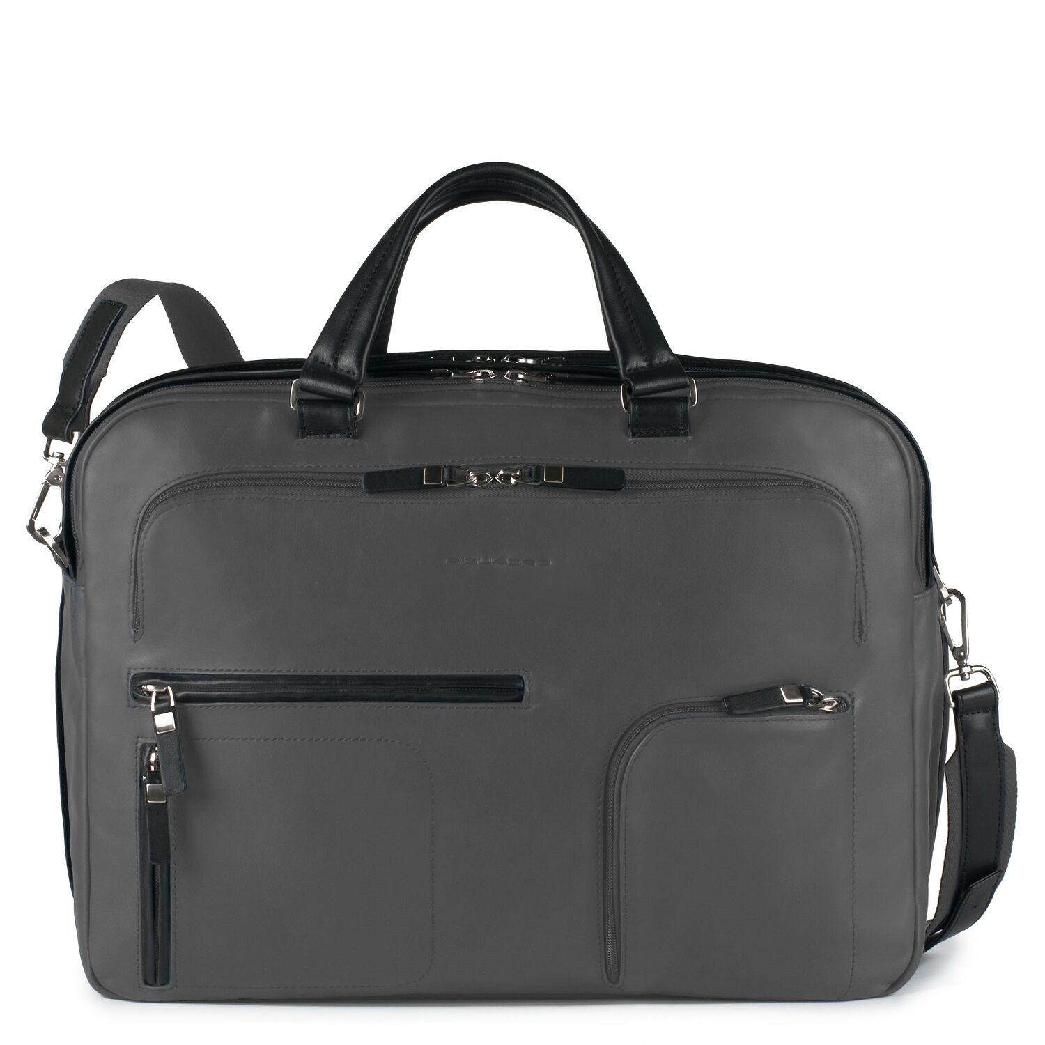 Piquadro Spock Doppelgriff-Laptoptasche mit iPad®-Fach, Flasche- und Regenschirmfach dunkelgrau