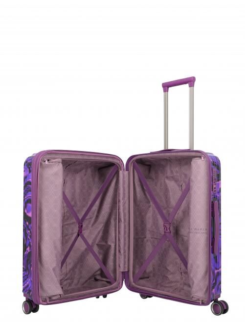 Travelite Lascana Edition 4w Trolley M Purple Swirl Travelite Lascana Edition 4w Trolley M Purple Swirl