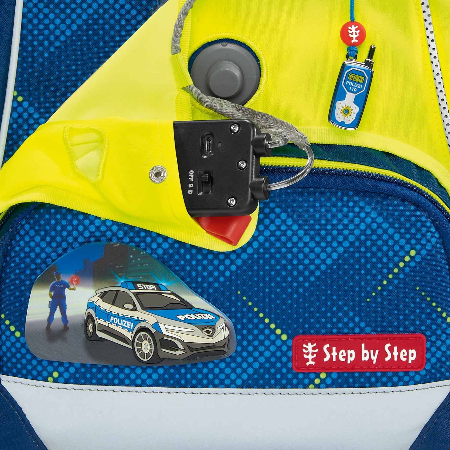 Step by Step Schulzubehör LED Neon Pull-Over, Reflektorüberzug mit LED-Leuchteffekt für 2IN1 PLU Schulranzen Gelb