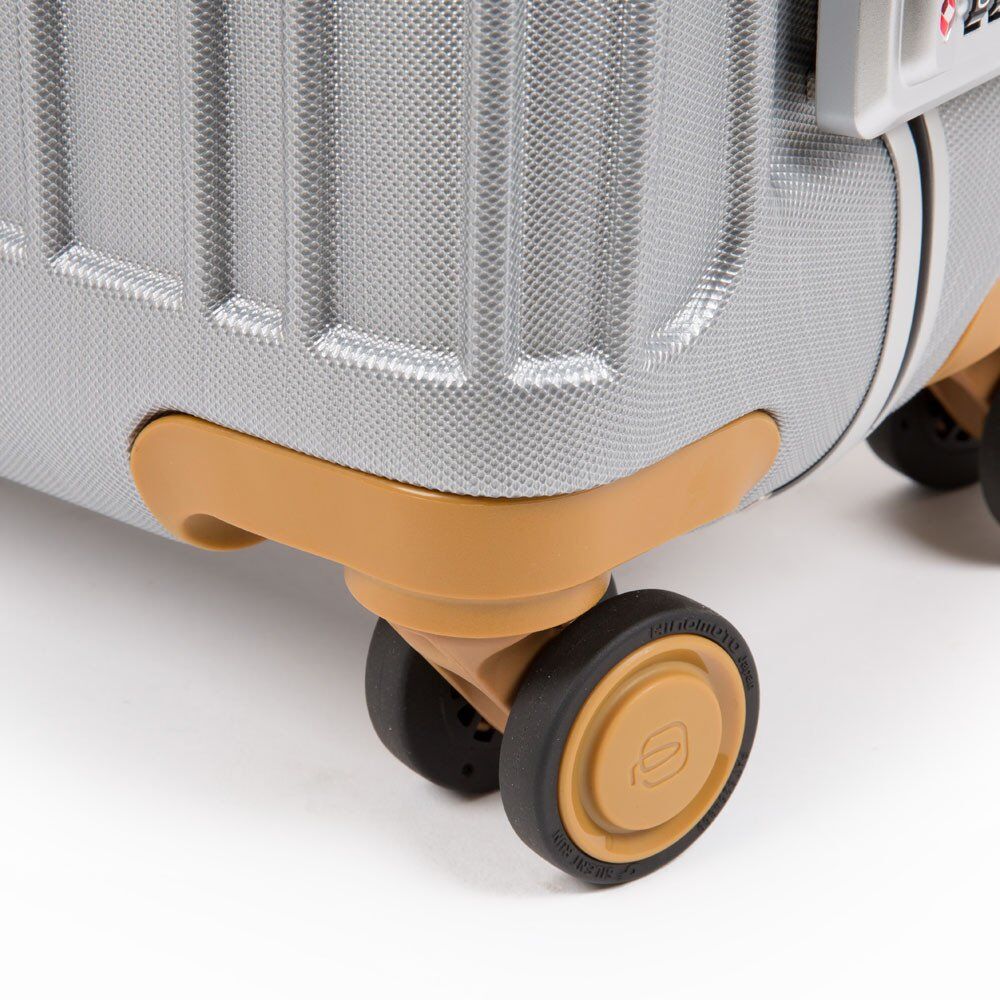 Piquadro Relyght Plus Kabinen-Hartschalencomputertrolley mit 4-Rollen Grau/Gelb Piquadro Relyght Plus Kabinen-Hartschalencomputertrolley mit 4-Rollen Grau/Gelb