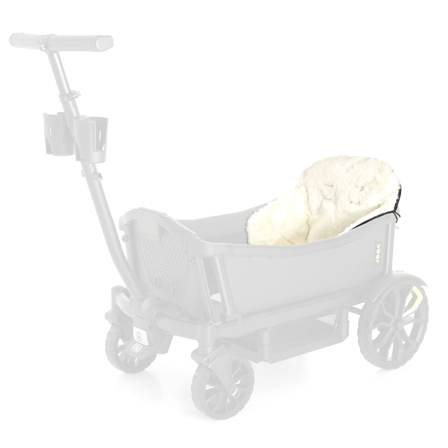 Veer Accessoires Veganer Lammfell-Sitzeinsatz weiss