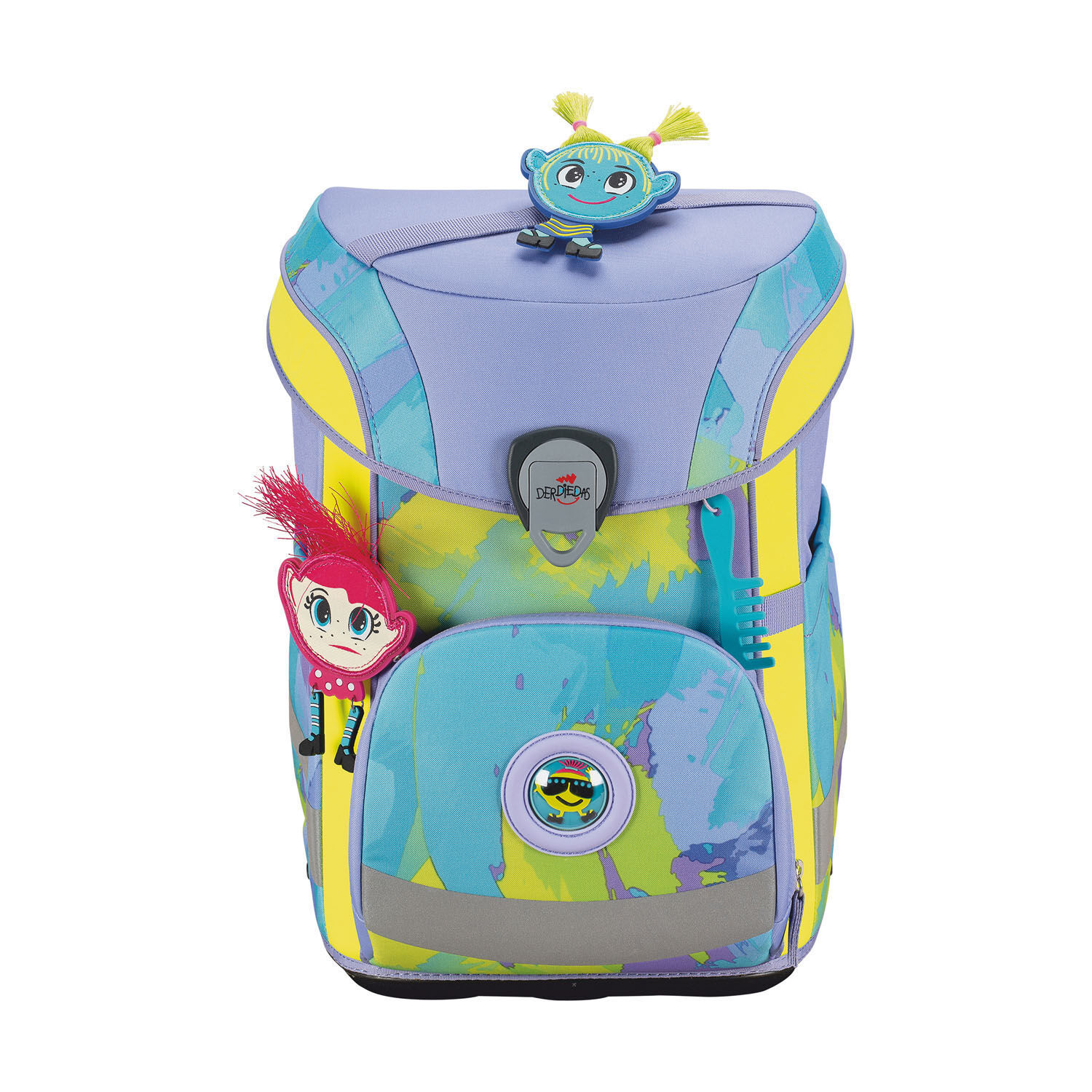 DerDieDas ErgoFlex EASY Schulrucksack-Set 5-teilig mit Sportbeutel Hippie Hair