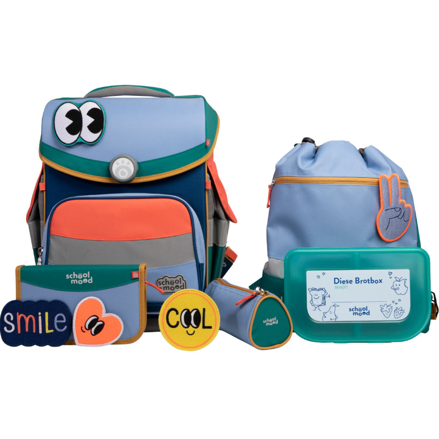School-Mood Timeless Pro Happy Colours Collection, 6-tlg. Schulranzenset