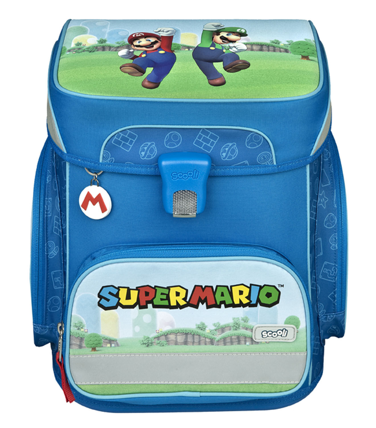 Scooli EasyFit Schulranzen, 5-teiliges Set Super Mario
