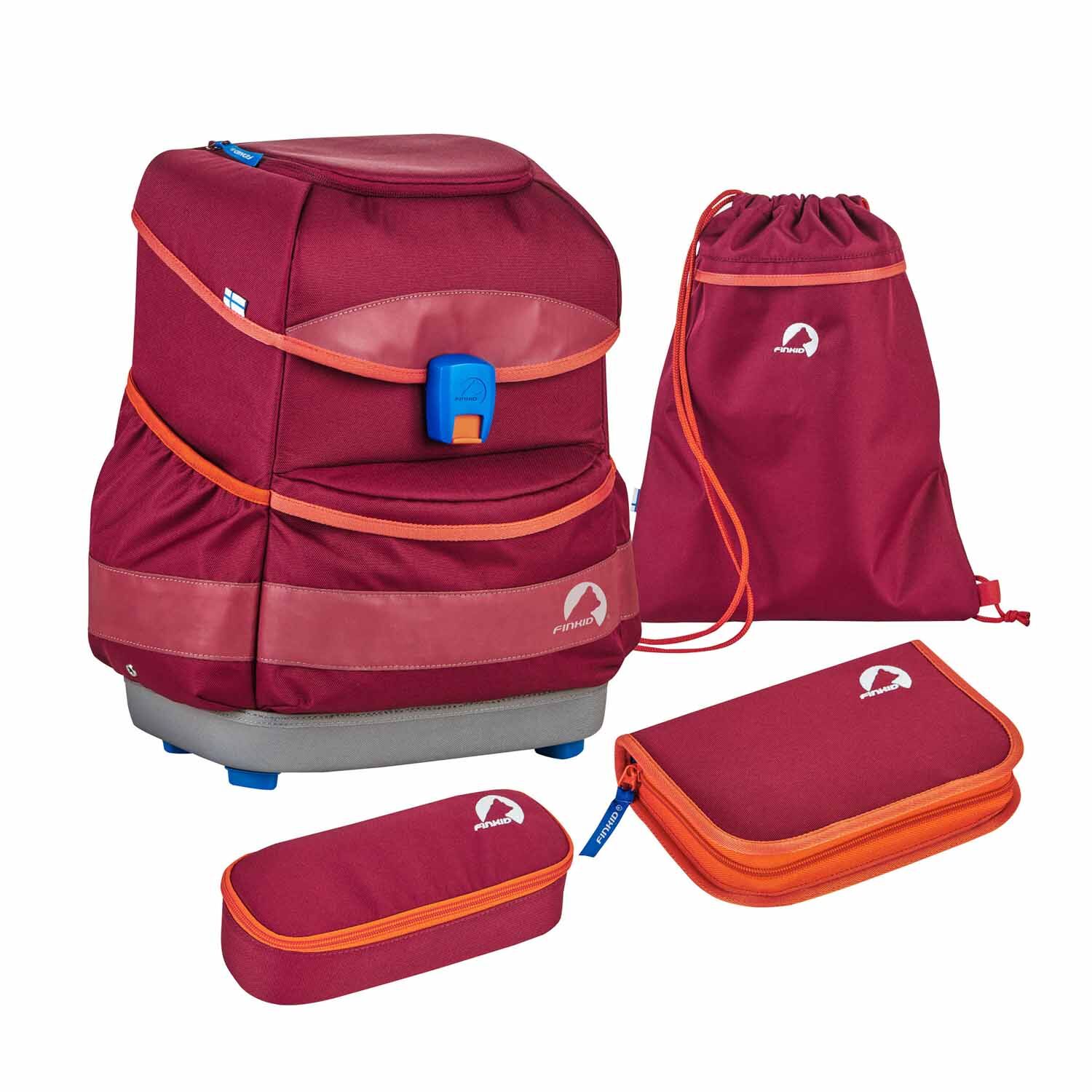 Finkid Buddy Classic Schulrucksack-Set Beet Red
