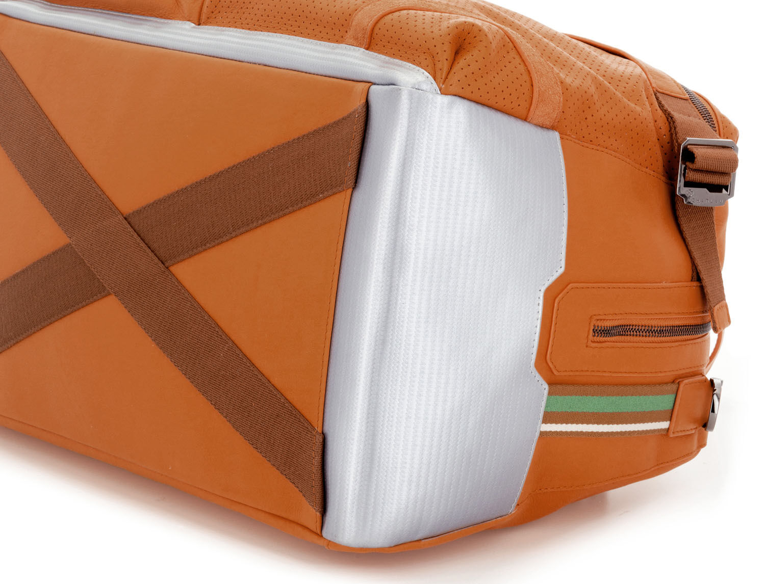 SCHARLAU Slackline MERAYO Leder-Reisetasche Orange