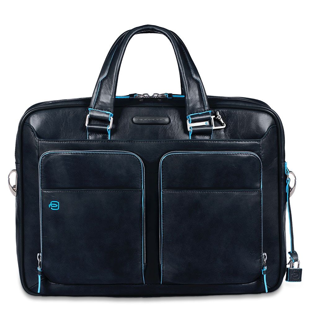 Piquadro Blue Square Schmale Laptoptasche mit Laptofach 14" Nachtblau