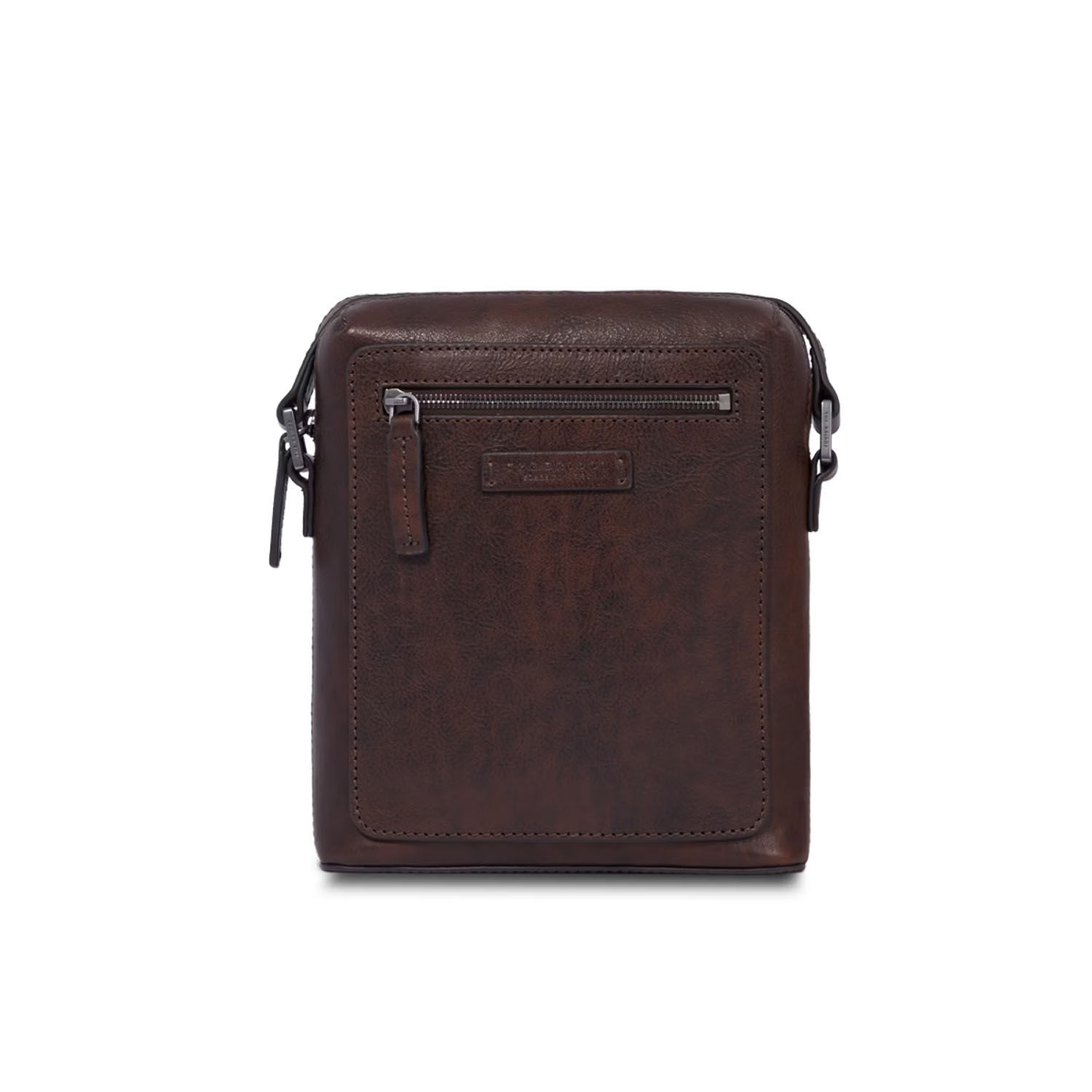 The Bridge Alberto Wild Leder-Schultertasche -0531137U Kastanie/Ruthenium