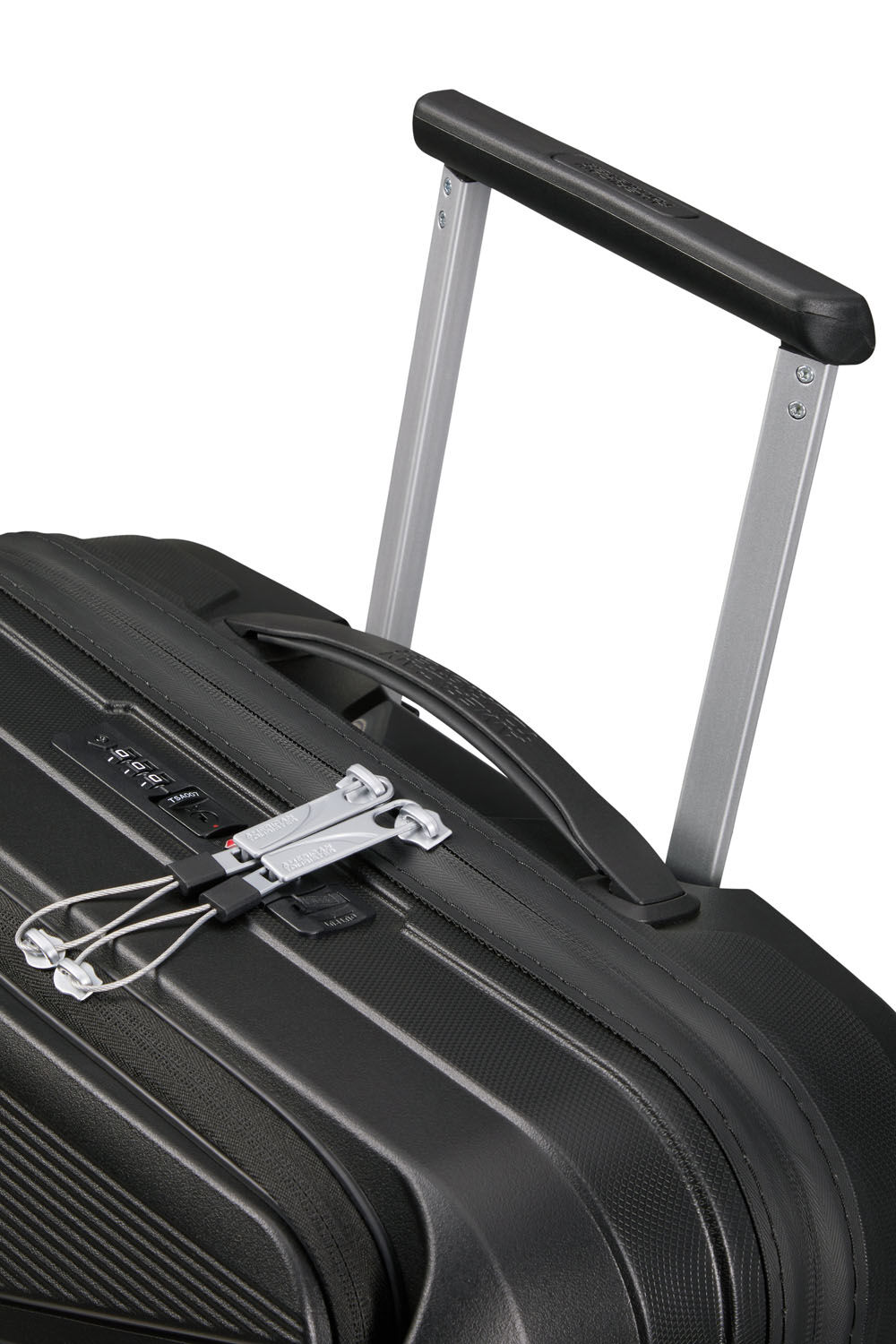 American Tourister Airconic Handgepäck Trolley 55cm mit Fronttasche + GRATIS HOTELGUTSCHEIN Onyx Black