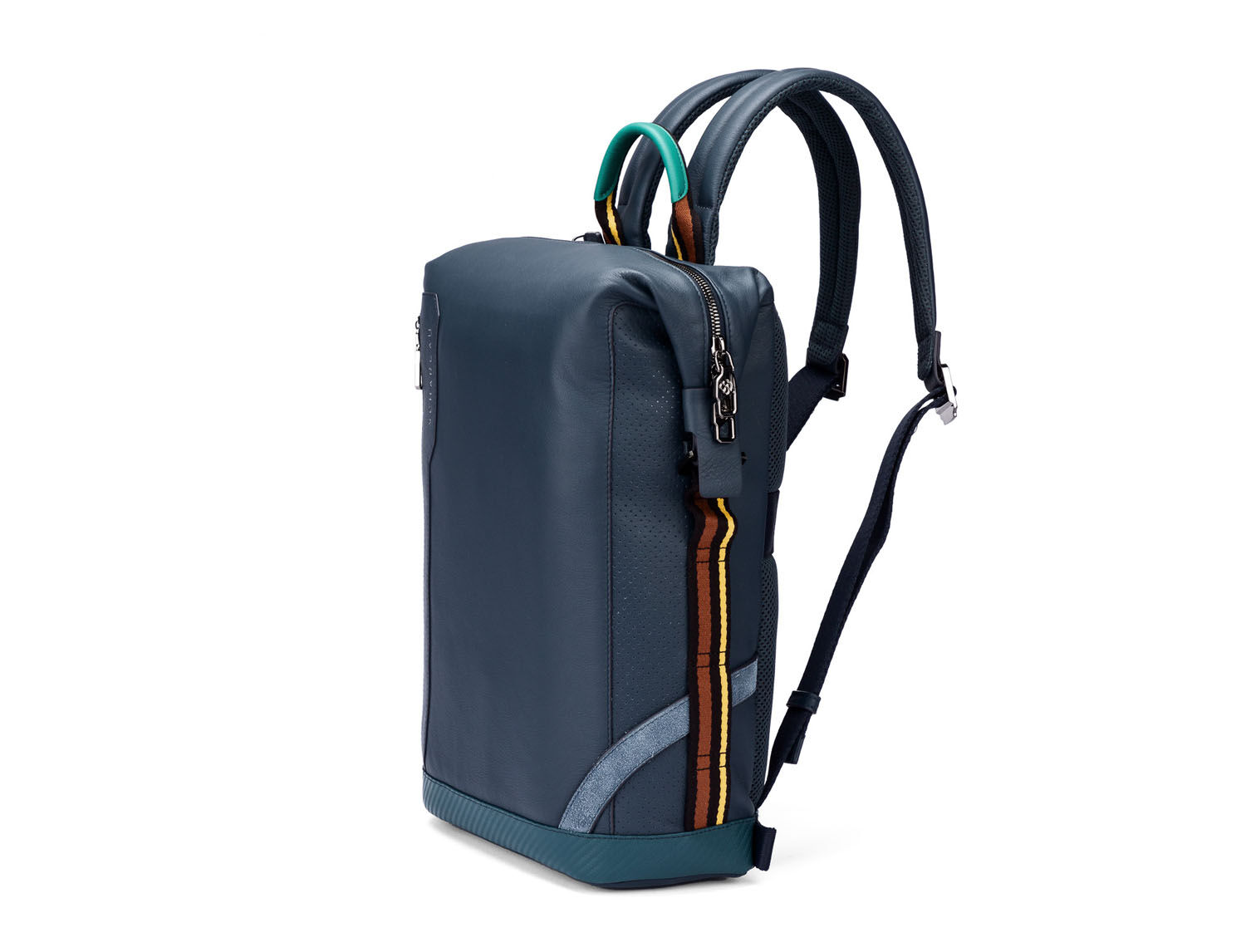 SCHARLAU Slackline RONJA Leder Rucksack für 13" Laptopfach Navy Blue