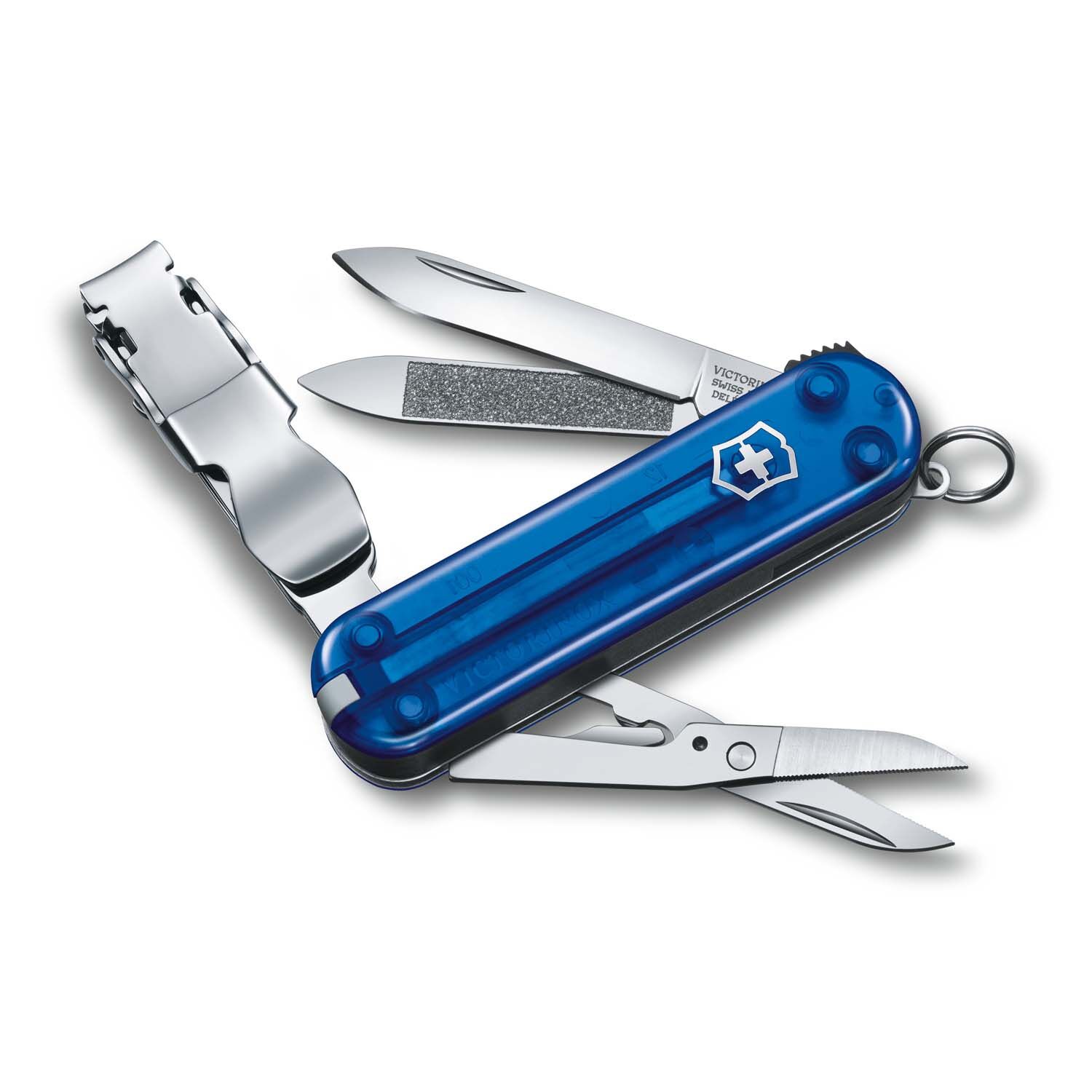 Victorinox Nail Clip 580, 8 Funktionen, Kleines Taschenmesser Blau Transparent Victorinox Nail Clip 580, 8 Funktionen, Kleines Taschenmesser Blau Transparent