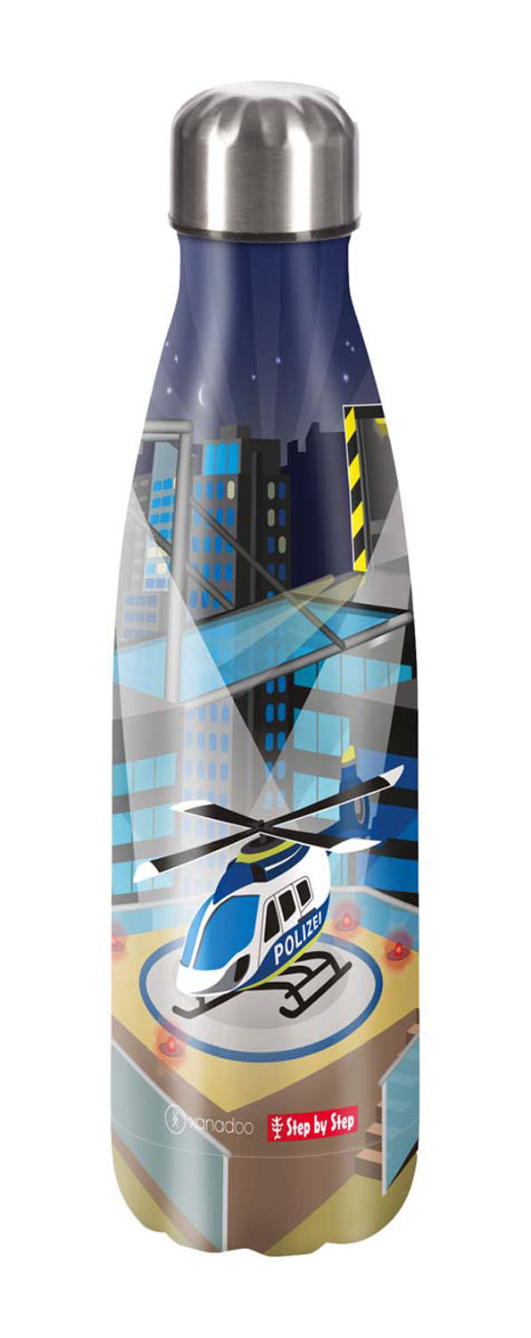 Step by Step Schulzubehör Isolierte Edelstahl-Trinkflasche Xanadoo 500ml Helicopter Sam