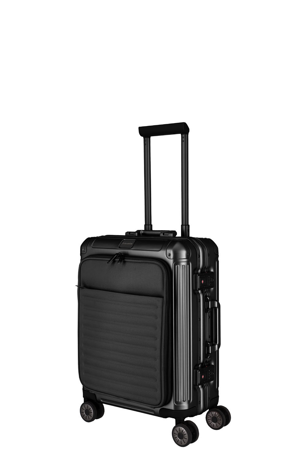 Travelite Next Trolley S 4-Rad mit Vortasche Schwarz