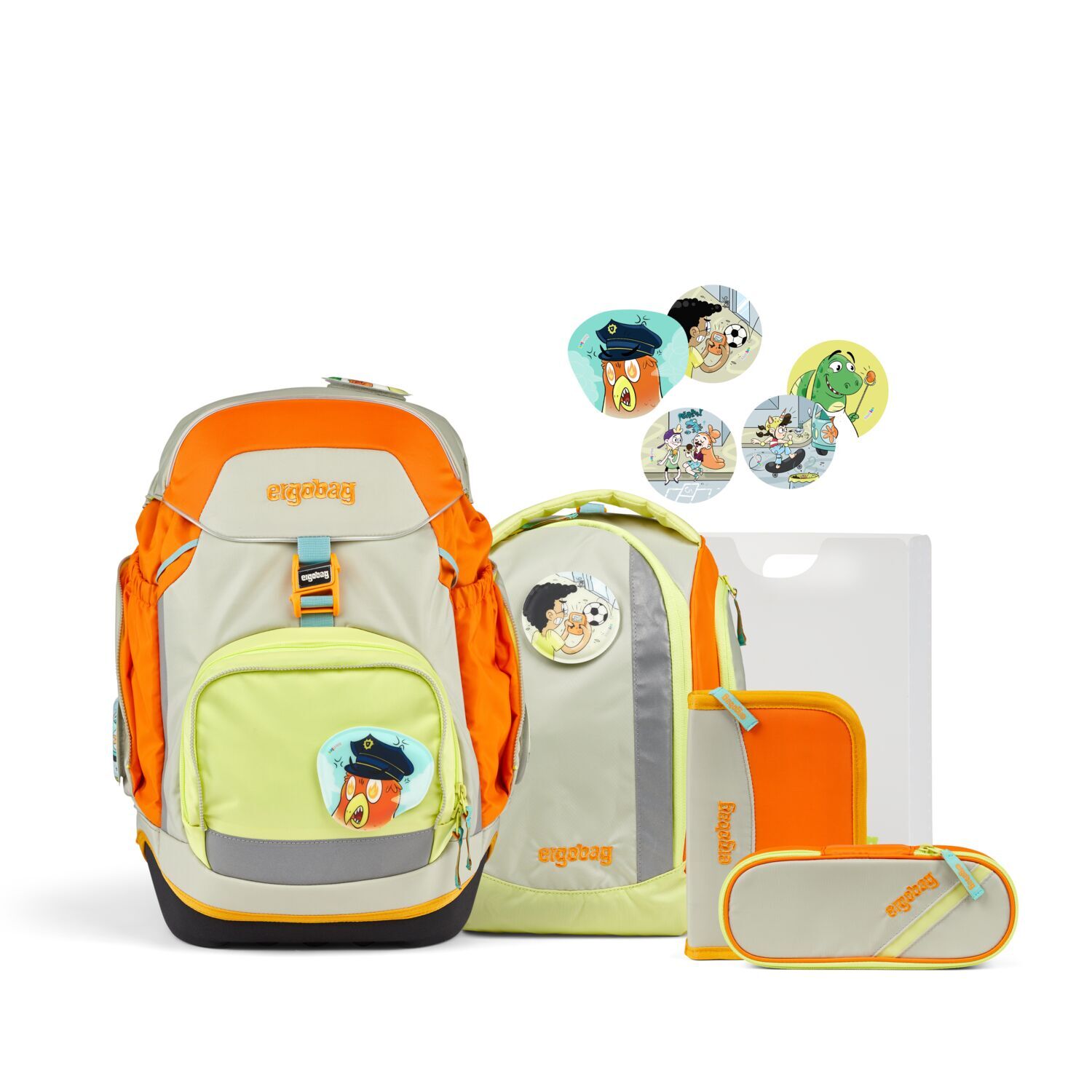 ergobag pack Comic Adventure Edition 6-teiliges Schulrucksack-Set 2024 StadtBärwohner