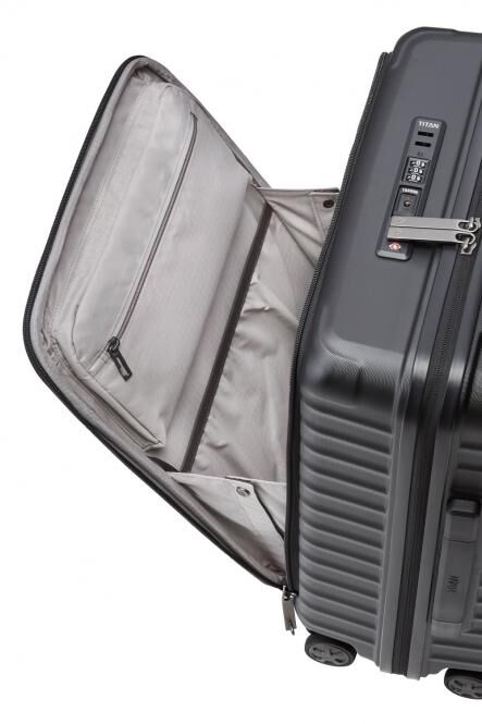 LTAA TITAN LITRON 4-Rollen Trolley S mit Vortasche Schwarz