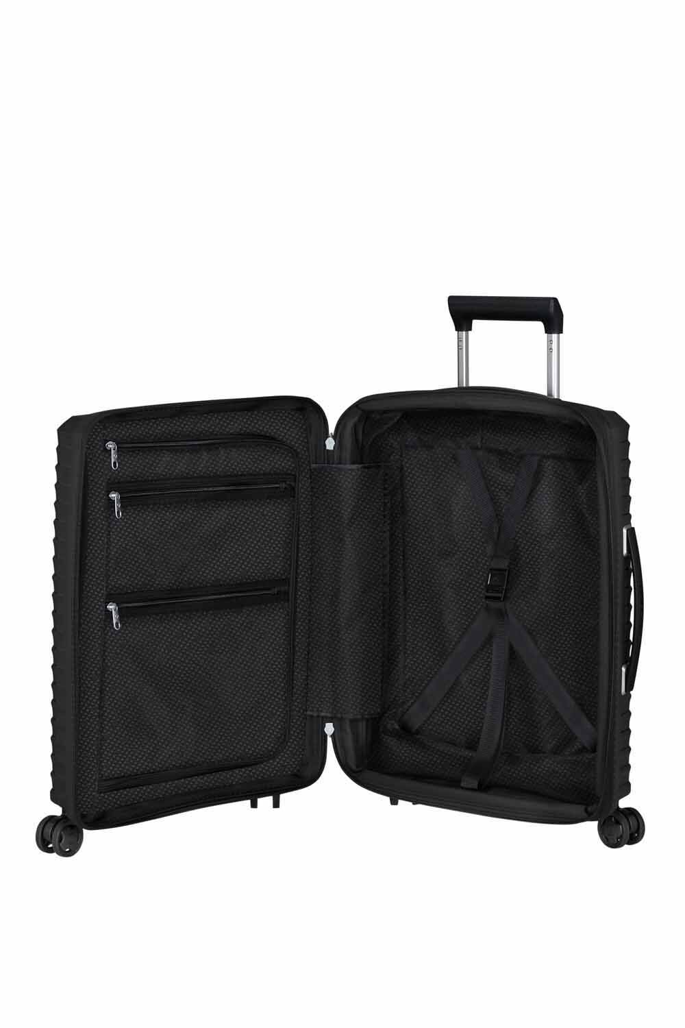 Samsonite Upscape Trolley mit 4 Rollen erweiterbar 55cm + GRATIS HOTELGUTSCHEIN Schwarz