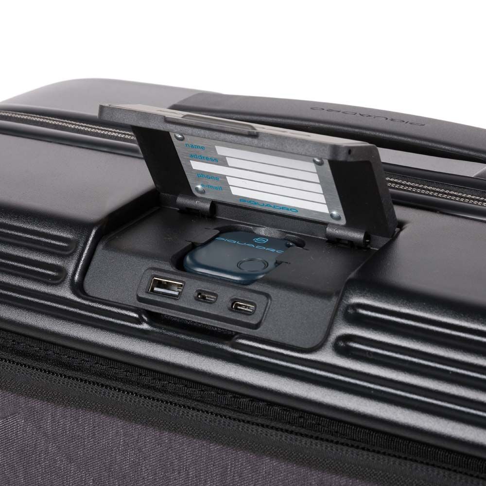 Piquadro PQ-Biz Fastcheck computertrolley, 15,6" Laptopfach, BagMotic schwarz