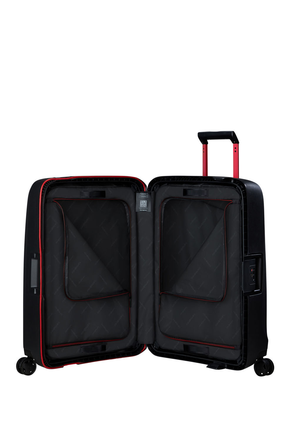 Samsonite Essens Trolley mit 4 Rollen 69cm + GRATIS HOTELGUTSCHEIN Charcoal/Red
